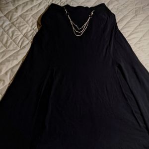 Slitted Maxi Skirt w/ Chains